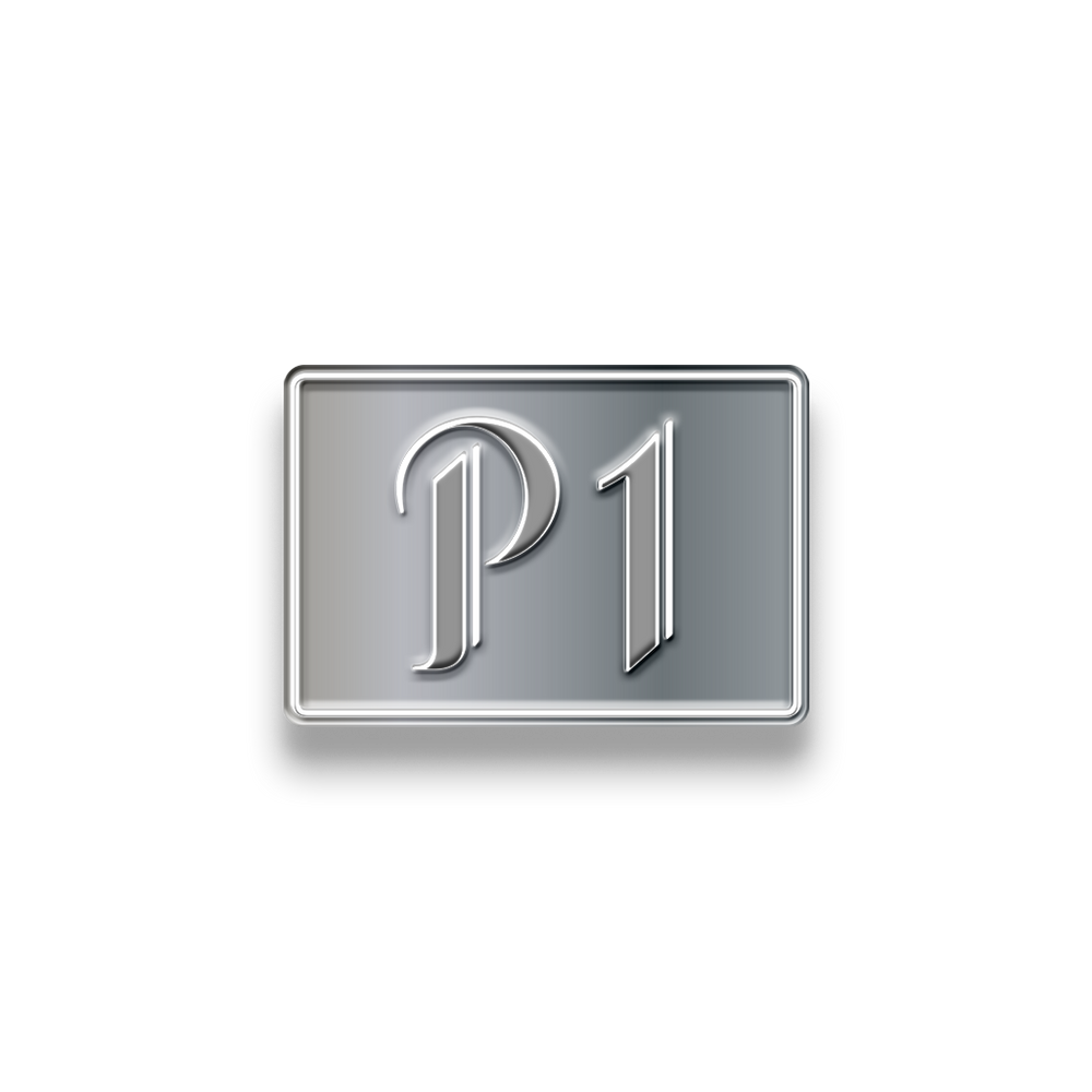 P1 Silver Logo Pin