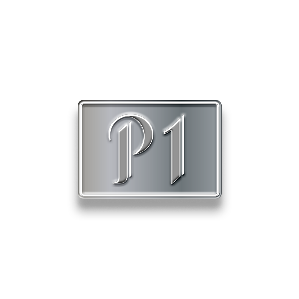 P1 Silver Logo Pin